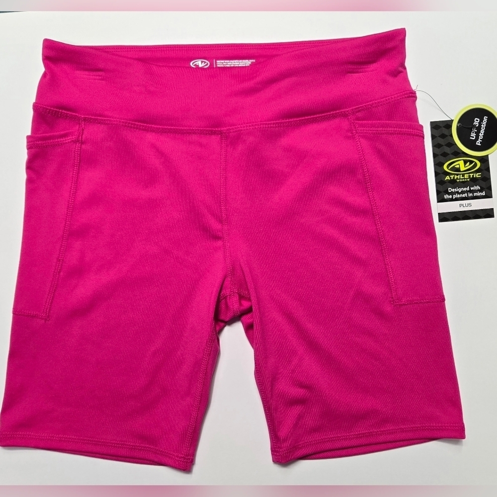 Athletic Wear AW Bike Shorts Young Girls XL 10-12 Plus Tropical Blossom Pink New